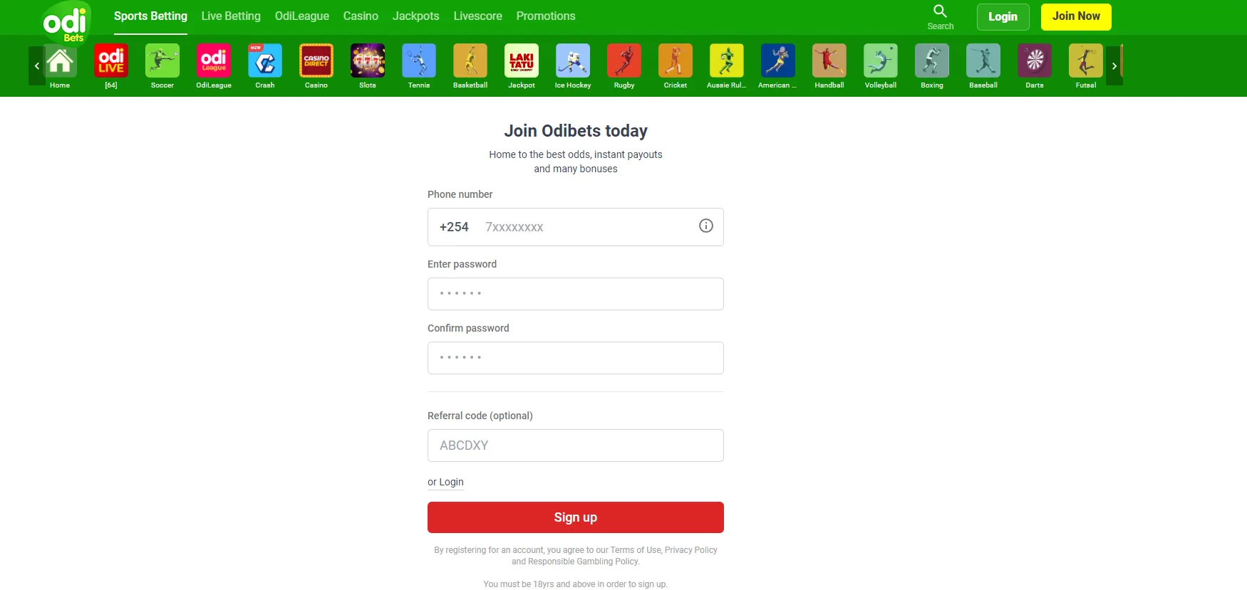 Odibet Aviator login register Odibet Aviator login register